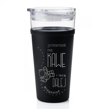 Morea Glass Mug - 428ml - Coffee Break and I'm off again - KUB046
