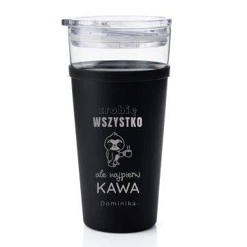 Morea Glass Mug - 428ml - I'll do everything, but first coffee - KUB043