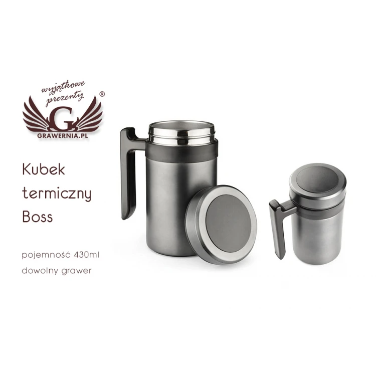 Engraved Thermal Mug - BOSS - 430ml capacity - MUG011