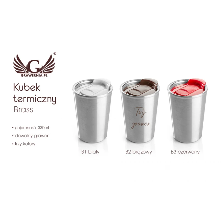 Engraved Thermal Mug - BRASS - 320ml - MUG018