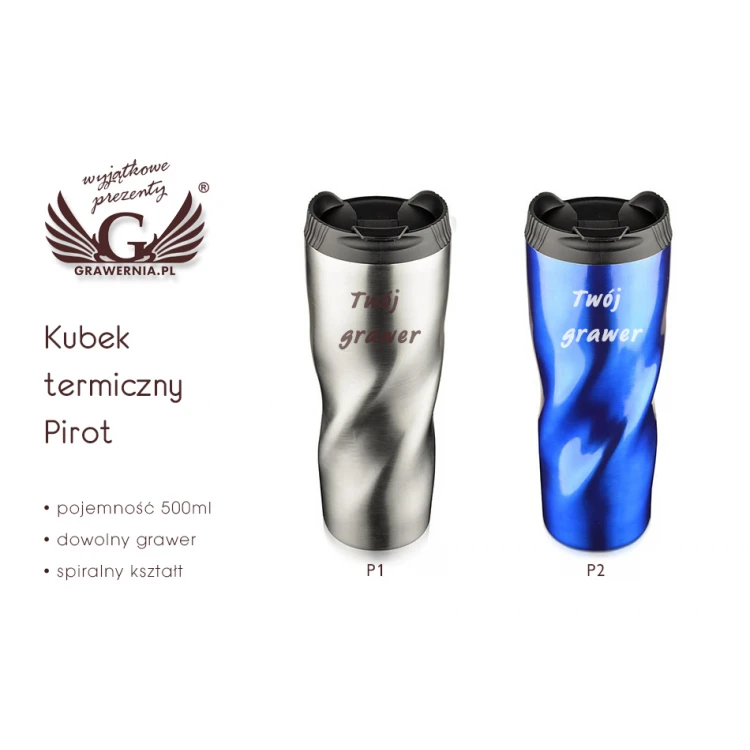 Engraved Thermal Mug - PIROT - 500ml capacity - MUG035