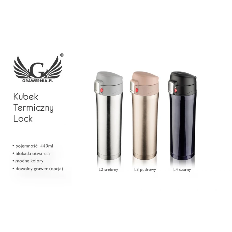 Engraved Thermal Mug - LOCK - 440ml capacity - MUG032