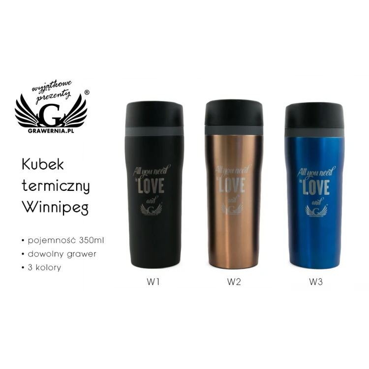 Engraved Thermal Mug - WINNIPEG - 350ml capacity - MUG030