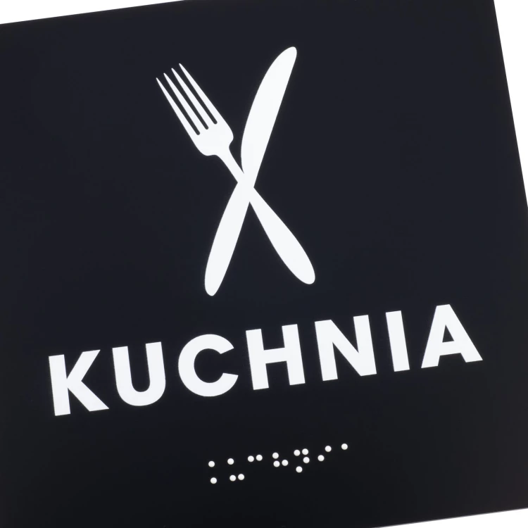 Kitchen - Black Matte Acrylic Sign - Size 150x150mm - TAB577