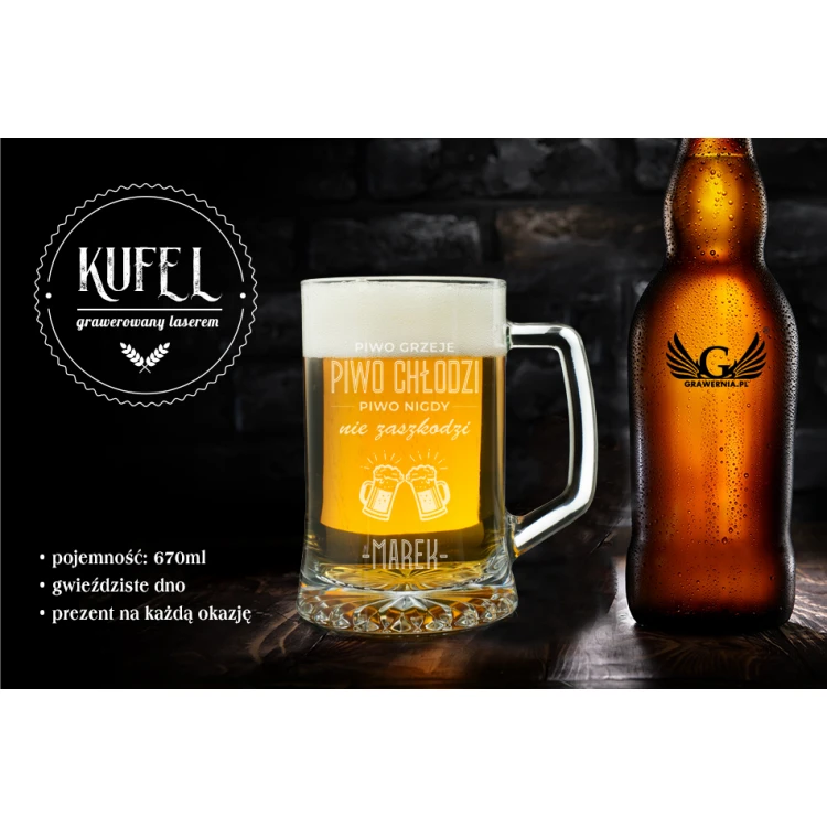 Beer mug with engraving - Beer is good for everything - MUG008