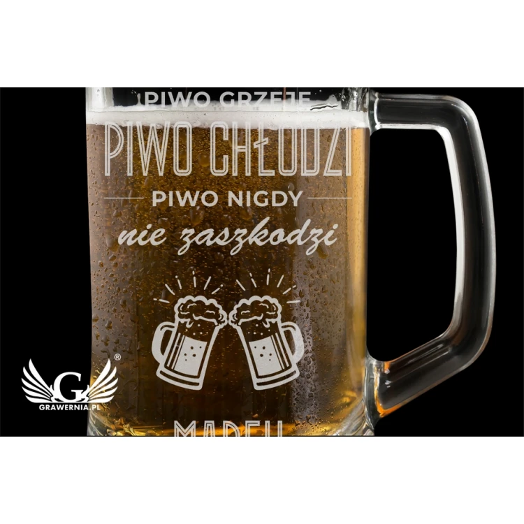 Beer mug with engraving - Beer is good for everything - MUG008
