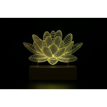Lotus Flower - 3D LED RGB Remote Controlled Lamp - L3D007