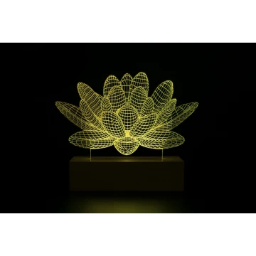 Lotus Flower - 3D LED RGB Remote Controlled Lamp - L3D007