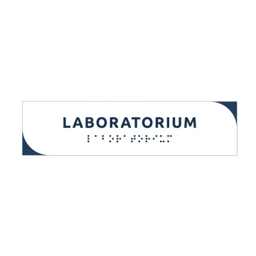 Laboratory - white dibond plaque with Braille lettering - size 200x50mm - MONO - TAB295