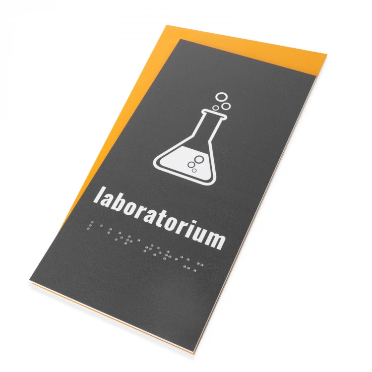 Laboratory - Braille Script Plaque - size 130x250mm - Hard PCV - HORIZON - TAB516