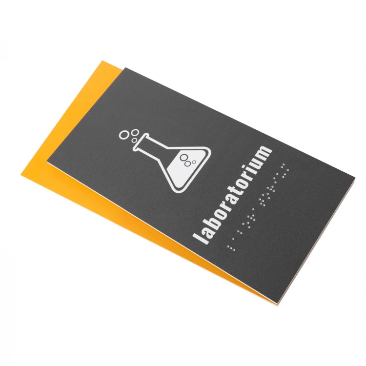 Laboratory - Braille Script Plaque - size 130x250mm - Hard PCV - HORIZON - TAB516