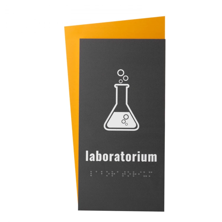 Laboratory - Braille Script Plaque - size 130x250mm - Hard PCV - HORIZON - TAB516