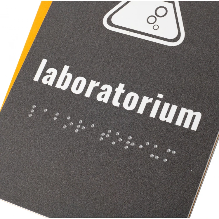 Laboratory - Braille Script Plaque - size 130x250mm - Hard PCV - HORIZON - TAB516