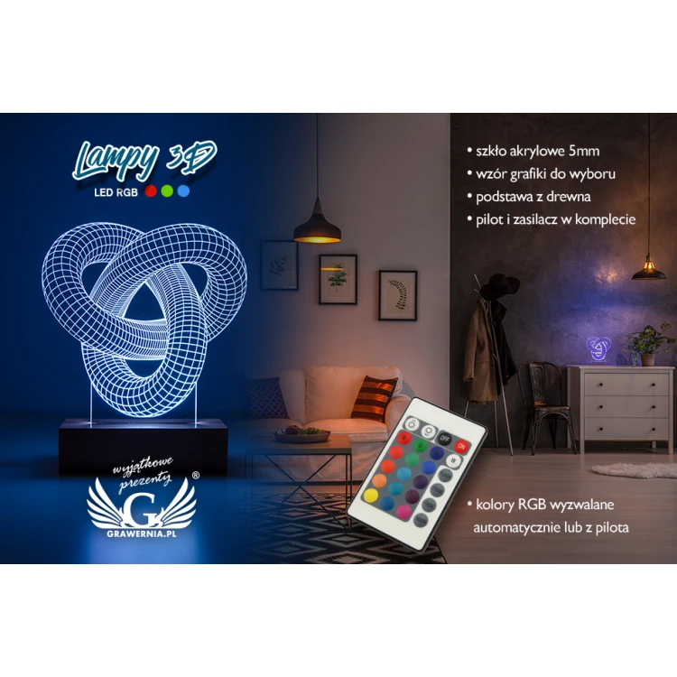 3D LED RGB Lamp Controlled by Remote - L3D001