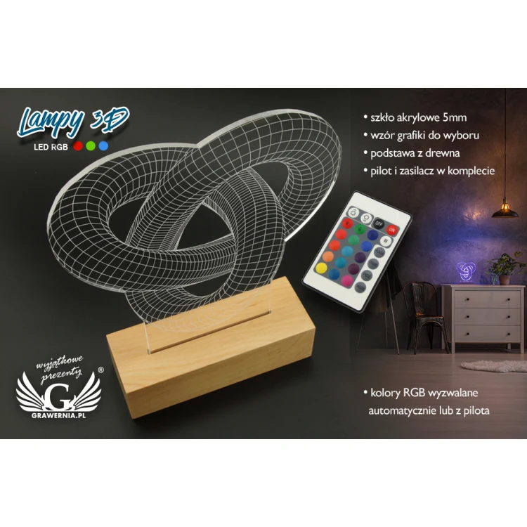 3D LED RGB Lamp Controlled by Remote - L3D001