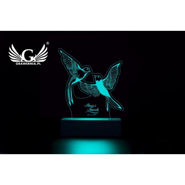 RGB LED Lamp Controlled by Remote - Gift for Newlyweds - L3D004