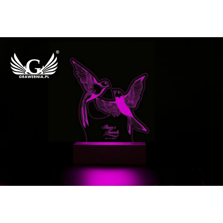 RGB LED Lamp Controlled by Remote - Gift for Newlyweds - L3D004
