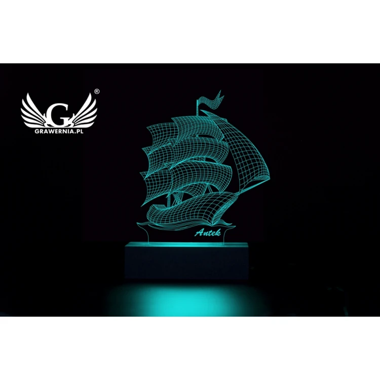 RGB LED Lamp Controlled by Remote - Ship - L3D005