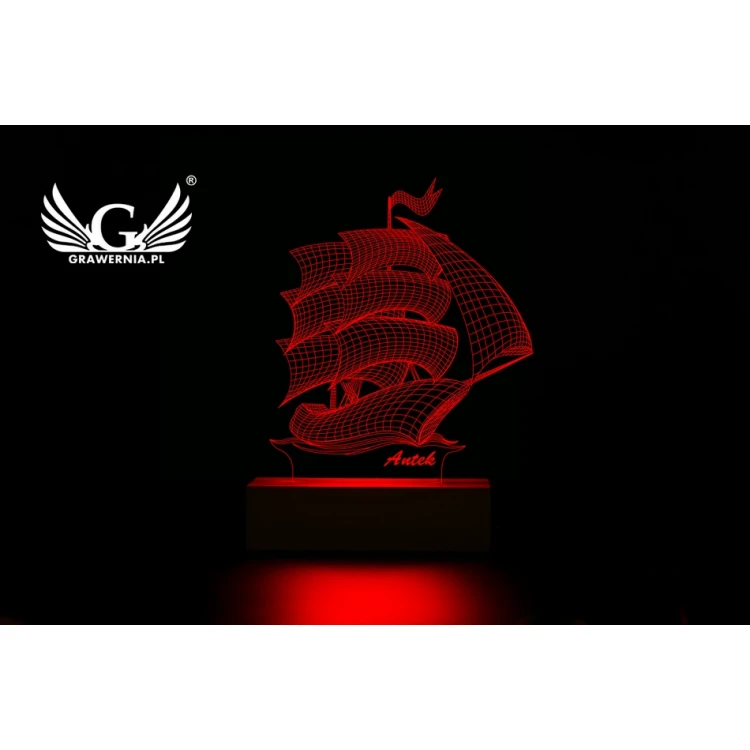 RGB LED Lamp Controlled by Remote - Ship - L3D005
