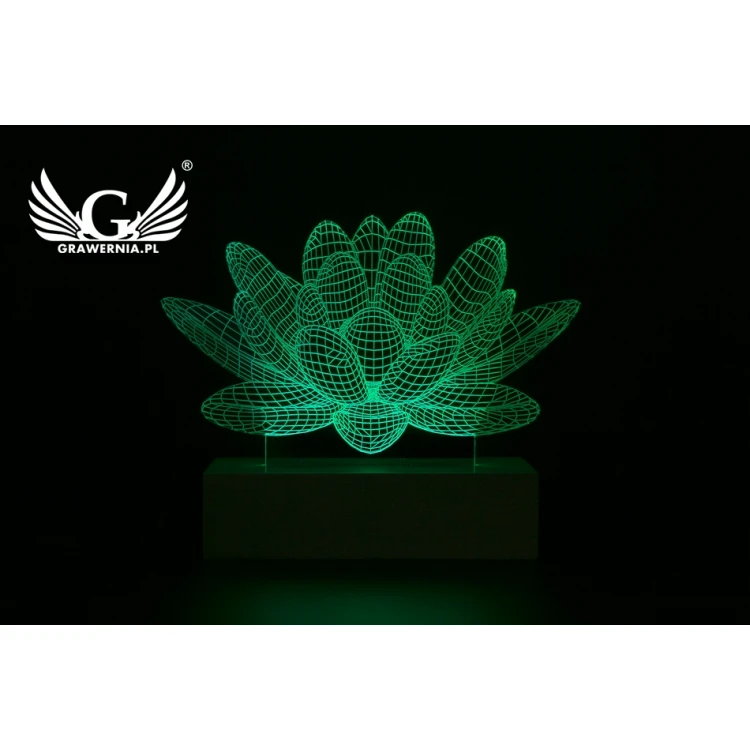 Lotus Flower - 3D LED RGB Remote Controlled Lamp - L3D007