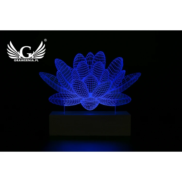 Lotus Flower - 3D LED RGB Remote Controlled Lamp - L3D007