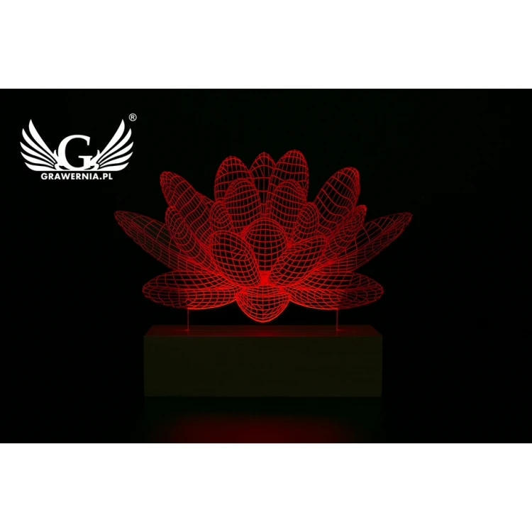 Lotus Flower - 3D LED RGB Remote Controlled Lamp - L3D007