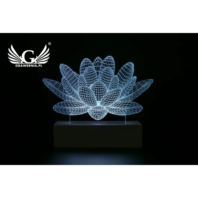 Lotus Flower - 3D LED RGB Remote Controlled Lamp - L3D007