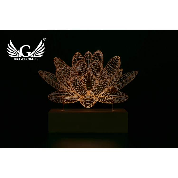 Lotus Flower - 3D LED RGB Remote Controlled Lamp - L3D007