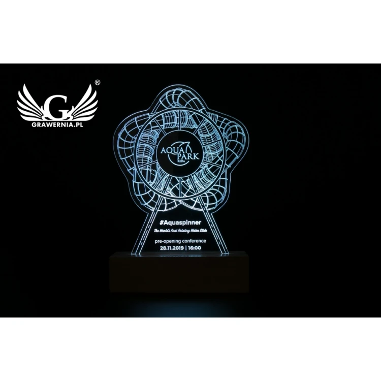 3D LED RGB Lamp with Custom Logo - Remote Controlled - L3D020