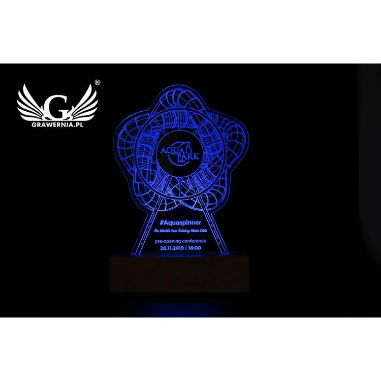 3D LED RGB Lamp with Custom Logo - Remote Controlled - L3D020