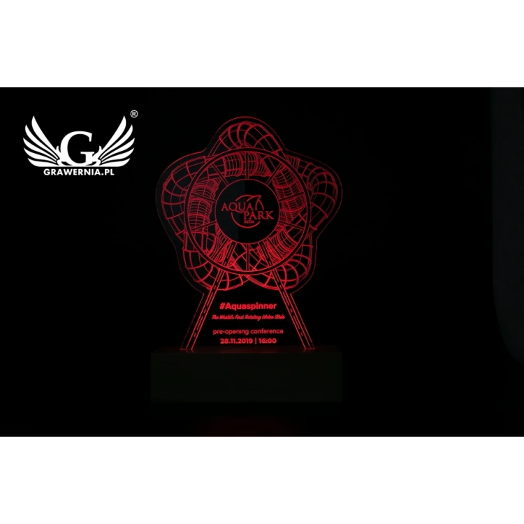 3D LED RGB Lamp with Custom Logo - Remote Controlled - L3D020
