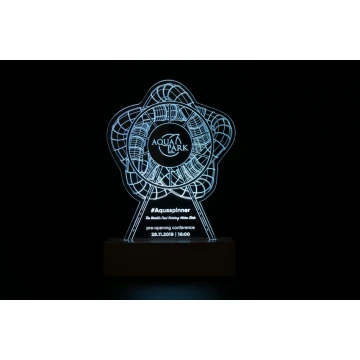 3D LED RGB Lamp with Custom Logo - Remote Controlled - L3D020