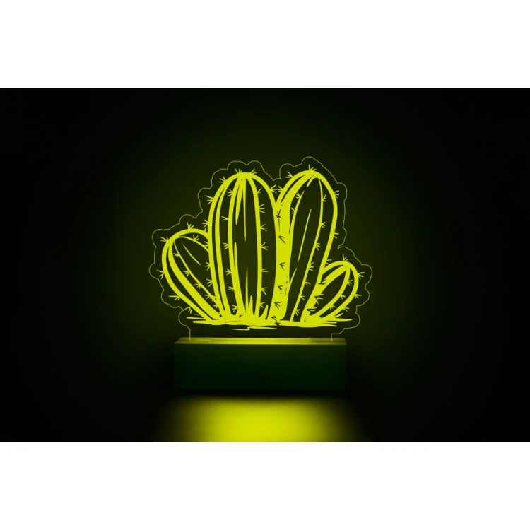 RGB LED Cactus Lamp 1 - Remote Controlled - LED021