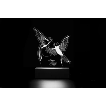 RGB LED Lamp Controlled by Remote - Gift for Newlyweds - L3D004