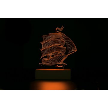 RGB LED Lamp Controlled by Remote - Ship - L3D005