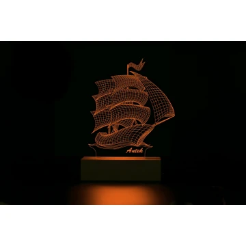 RGB LED Lamp Controlled by Remote - Ship - L3D005