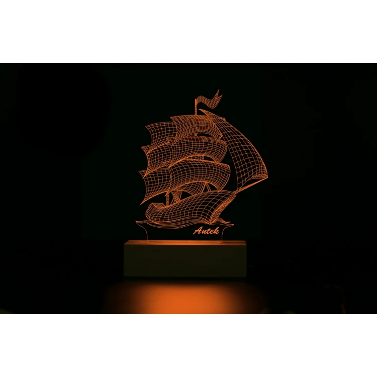 RGB LED Lamp Controlled by Remote - Ship - L3D005