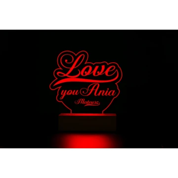 RGB LED Lamp Controlled by Remote - Love - Valentine's L3D003