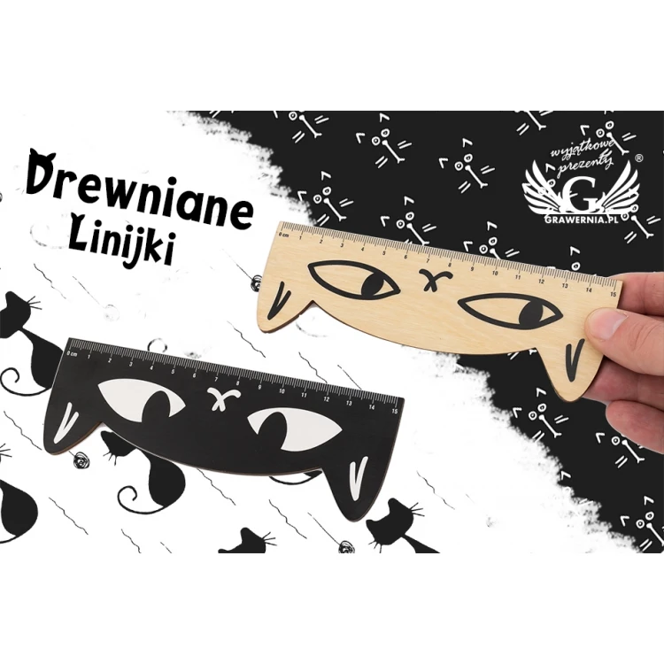 Wooden Rulers - Cats - Colorful UV Print - LIN005