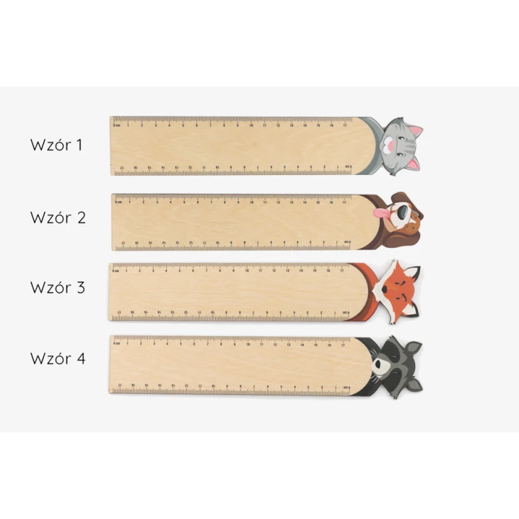 Wooden Rulers - Little Animals - Colorful UV Print - LIN004