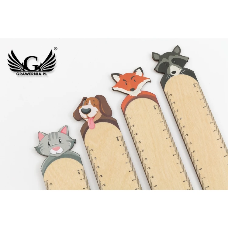 Wooden Rulers - Little Animals - Colorful UV Print - LIN004