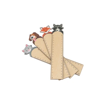 Wooden Rulers - Little Animals - Colorful UV Print - LIN004