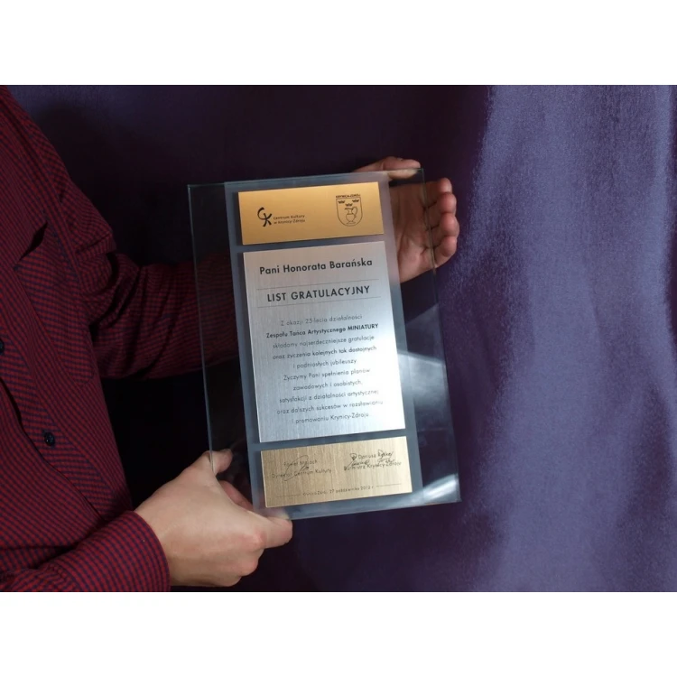 CONGRATULATORY GLASS LETTER - DSZ017