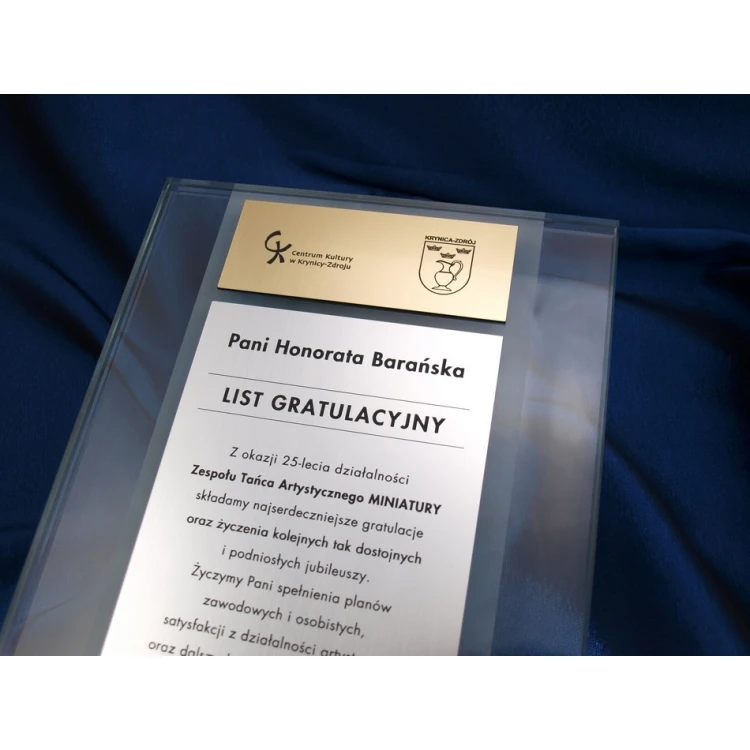 CONGRATULATORY GLASS LETTER - DSZ017