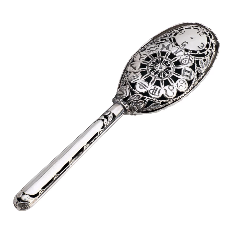  Silver mirror in wooden box with dedication - Christening souvenir - SRB025-1
