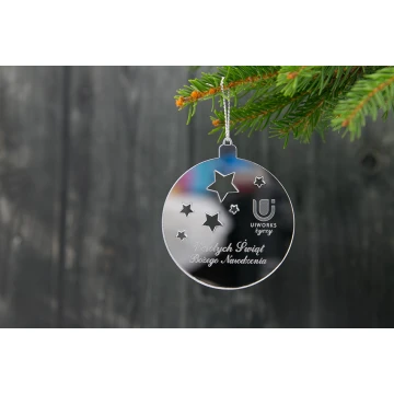 Mirror baubles with your engraving - size 60x69mm - stars - BDR012