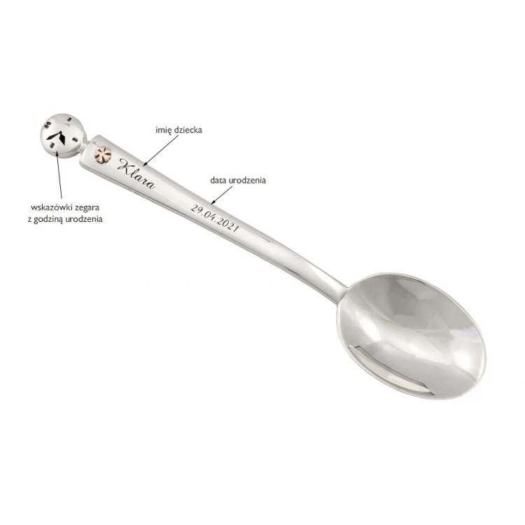 BAPTISM SPOON WITH FOUR-LEAF CLOVER - SRB023 design