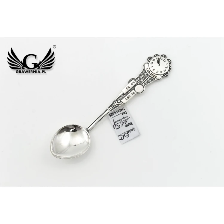 BAPTISM SPOON - CLOCK 2 - Holy Baptism Souvenir - SRB021 design