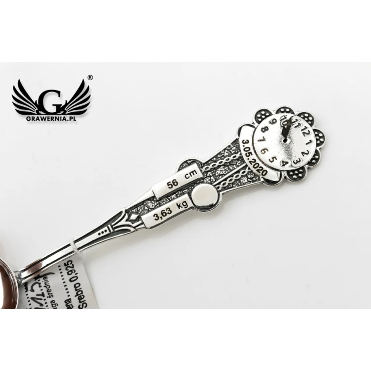 BAPTISM SPOON - CLOCK 2 - Holy Baptism Souvenir - SRB021 design