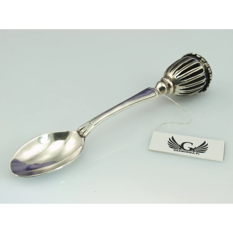 SPOON WITH RATTLE - SILVER - Holy Baptism Souvenir - SRB018 pattern